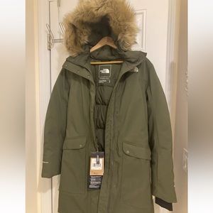 NewThe North Face Future Light Olive Green Down Winter Insulate Coat Parka Hood